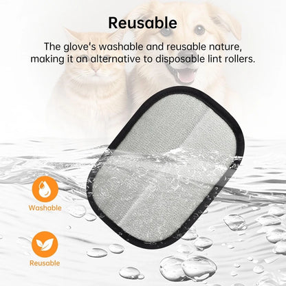 Pets Double Sided Grooming Glove Pet Hair Remover Gloves for Dog Cat Reusable