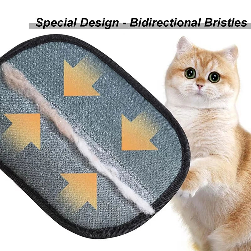 Pets Double Sided Grooming Glove Pet Hair Remover Gloves for Dog Cat Reusable