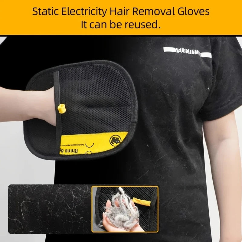 Pets Double Sided Grooming Glove Pet Hair Remover Gloves for Dog Cat Reusable
