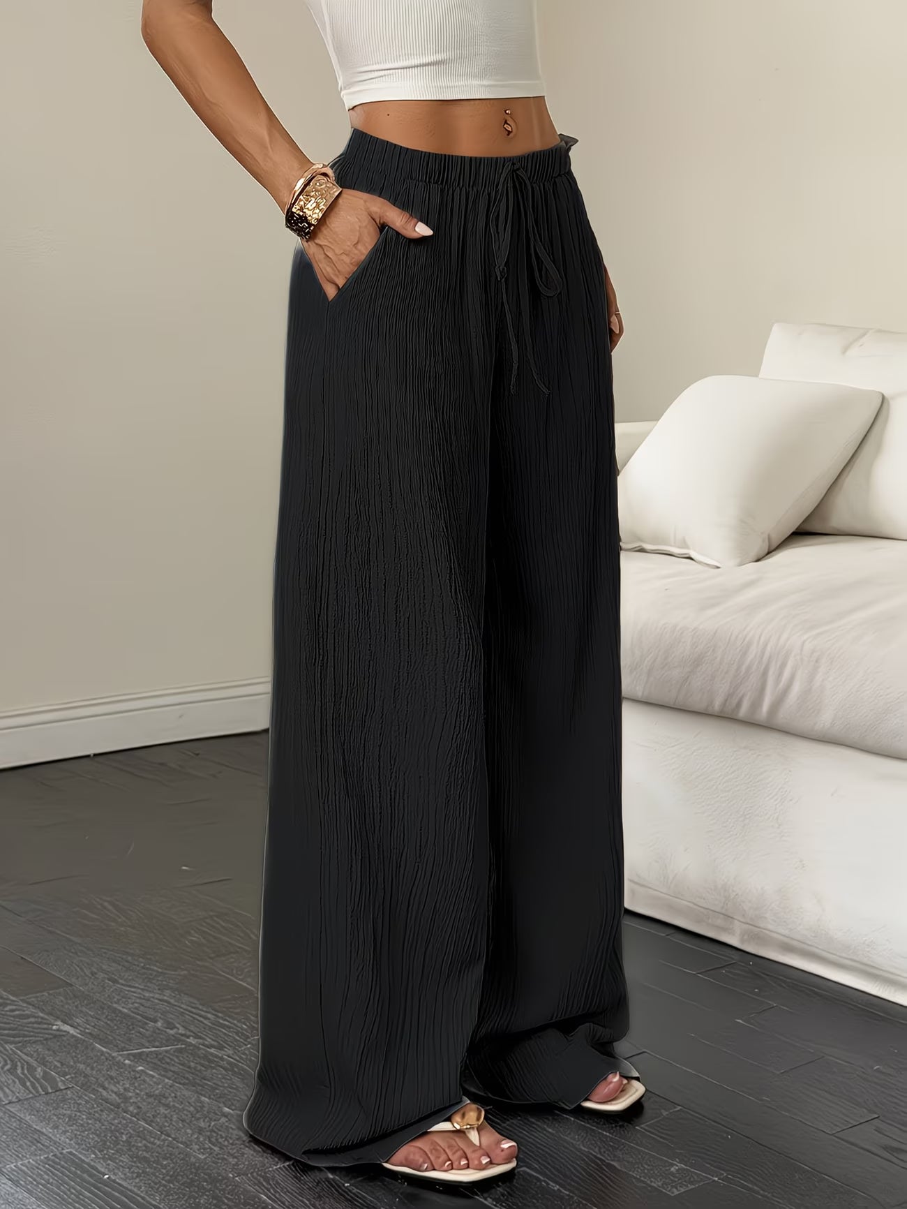 3 Pack Woman's Wide-Leg Trousers-Stylish, Comfortable & Affordable