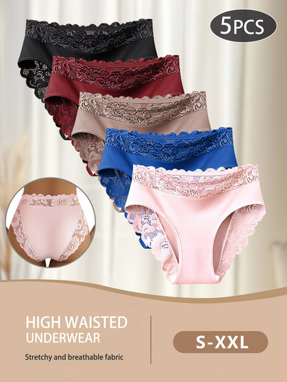 5PCS Lace Cotton Underwear with 50% OFF