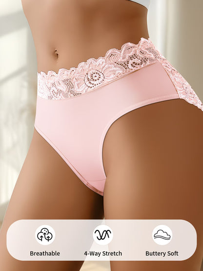 5PCS Lace Cotton Underwear with 50% OFF